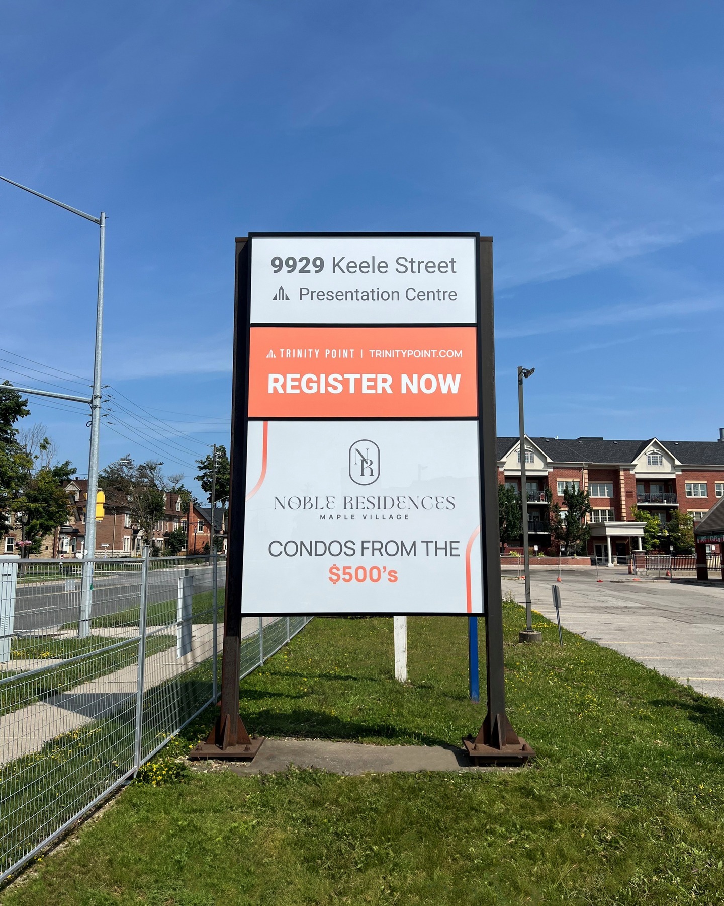 👀 Keep an eye out! The Presentation Centre for Noble Residences is opening soon. 

Learn more and register now at trinitypoint.com. 

#TrinityPoint #NobleResidences #MapleCondos #NewBuild #GrandOpening #ComingSoon