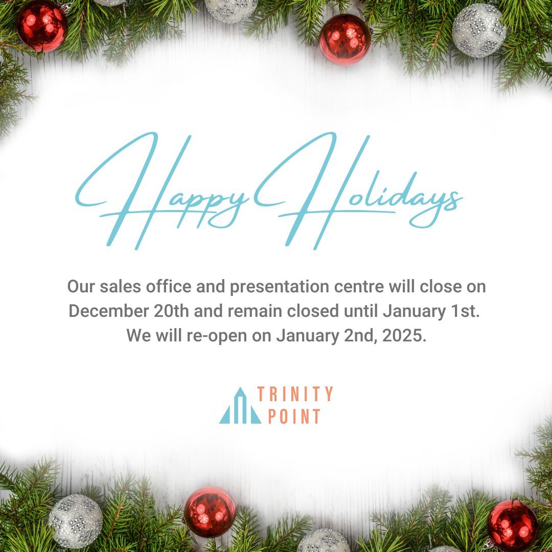 Happy Holidays! 

May this season bring you cozy moments, cherished memories, and endless joy—from all of us at Trinity Point Developments ✨