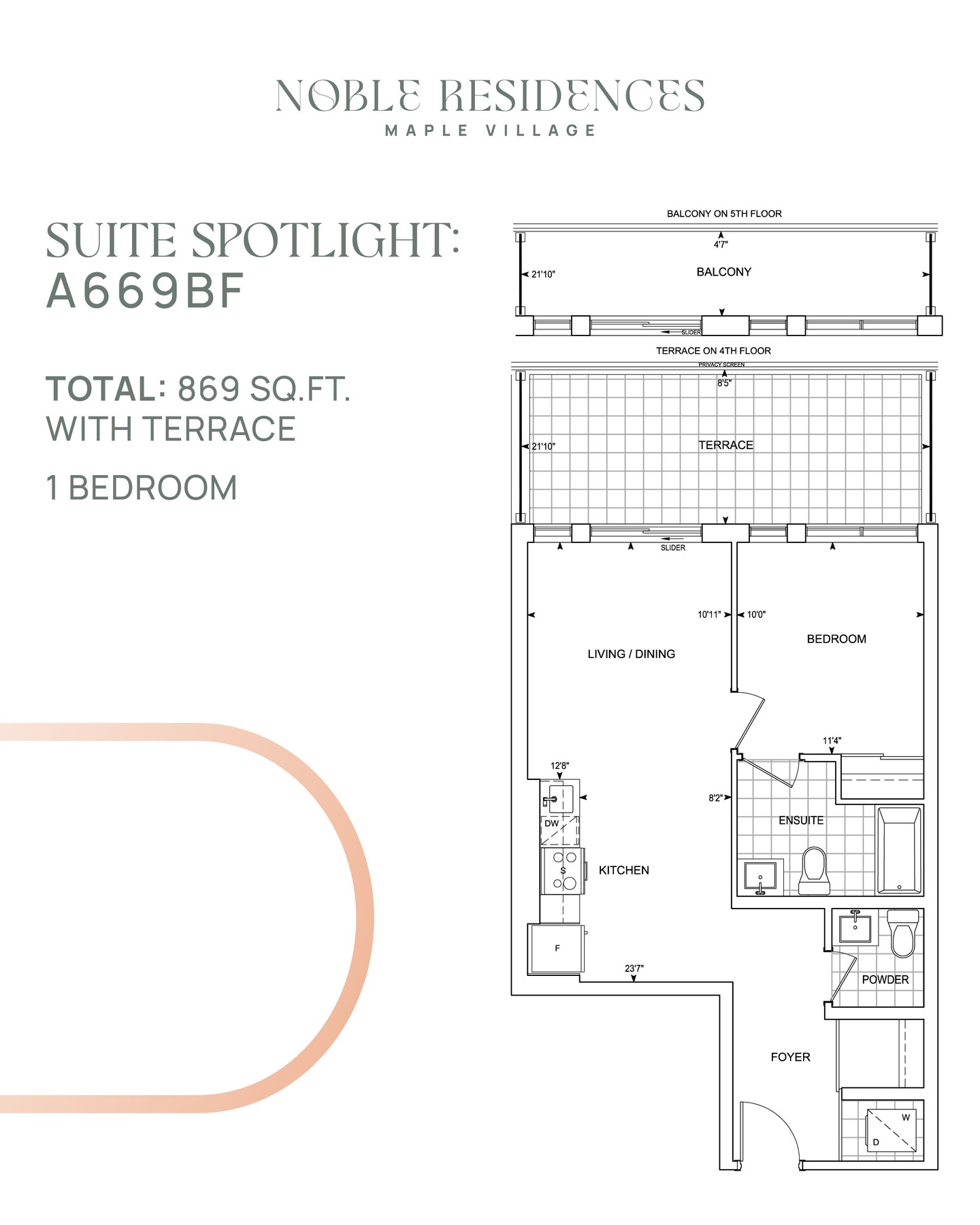 Step into Suite A669BF—a beautifully designed home spread across the 4th and 5th floors of Noble Residences.

✨ 1 bedroom
✨ 2 bathrooms
✨ Open-concept kitchen and dining area
✨ Your choice of a terrace on the 4th floor or a balcony on the 5th

Don’t miss out on this incredible opportunity! Secure your suite today—visit 9929 Keele Street or email nobleresidences@trinitypoint.com for details.

#NobleResidences #MapleRealEstate #BoutiqueCondos
