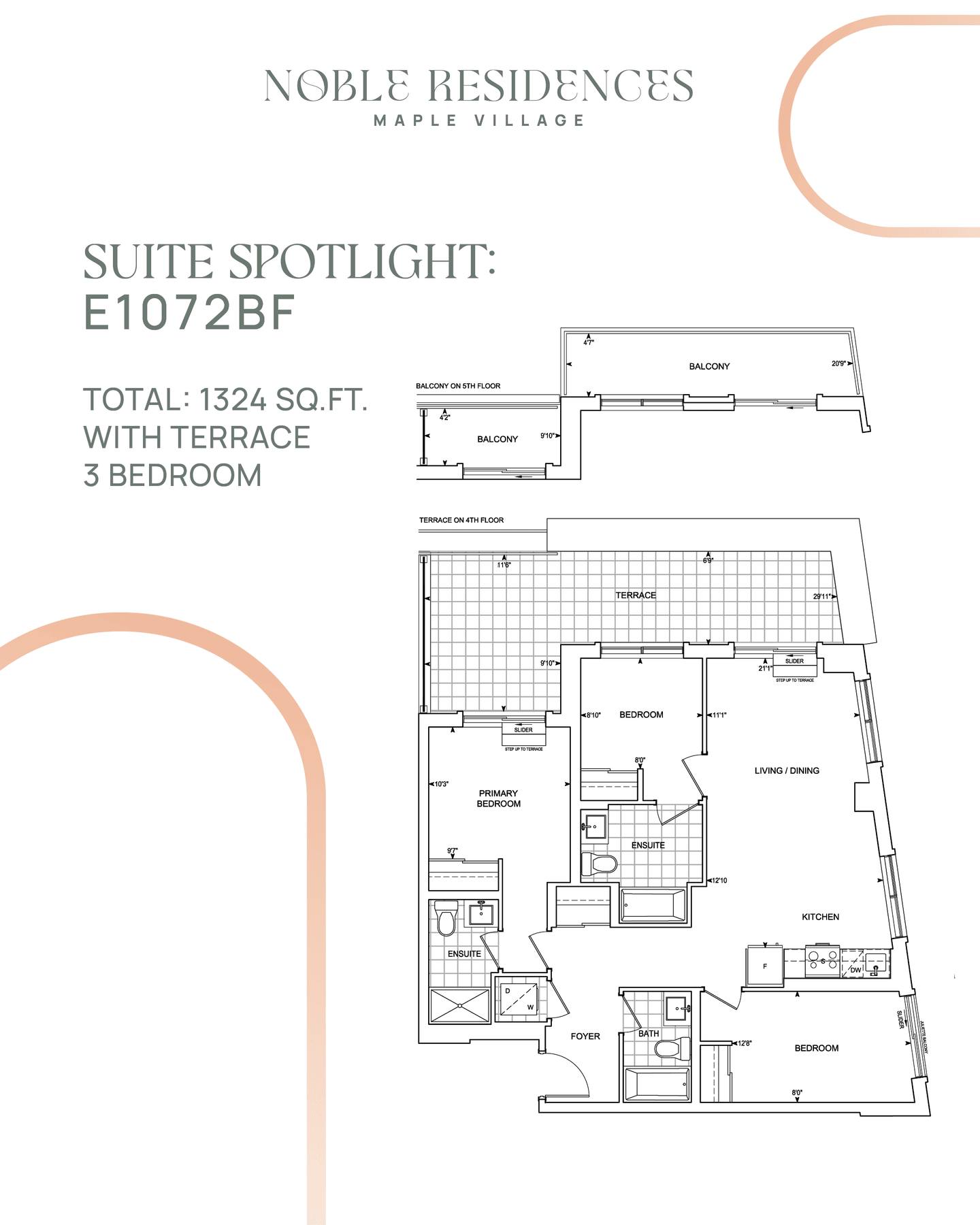 Discover Suite E1072BF at Noble Residences—boutique living redefined across two floors.

✨ 3 spacious bedrooms
✨ 3 bathrooms
✨ Open-concept kitchen & living area
✨ Choose between a 4th-floor terrace or two balconies on the 5th-floor

Visit us at 9929 Keele Street or contact us at nobleresidences@trinitypoint.com to learn more. 

#NobleResidences #MapleRealEstate #BoutiqueCondos