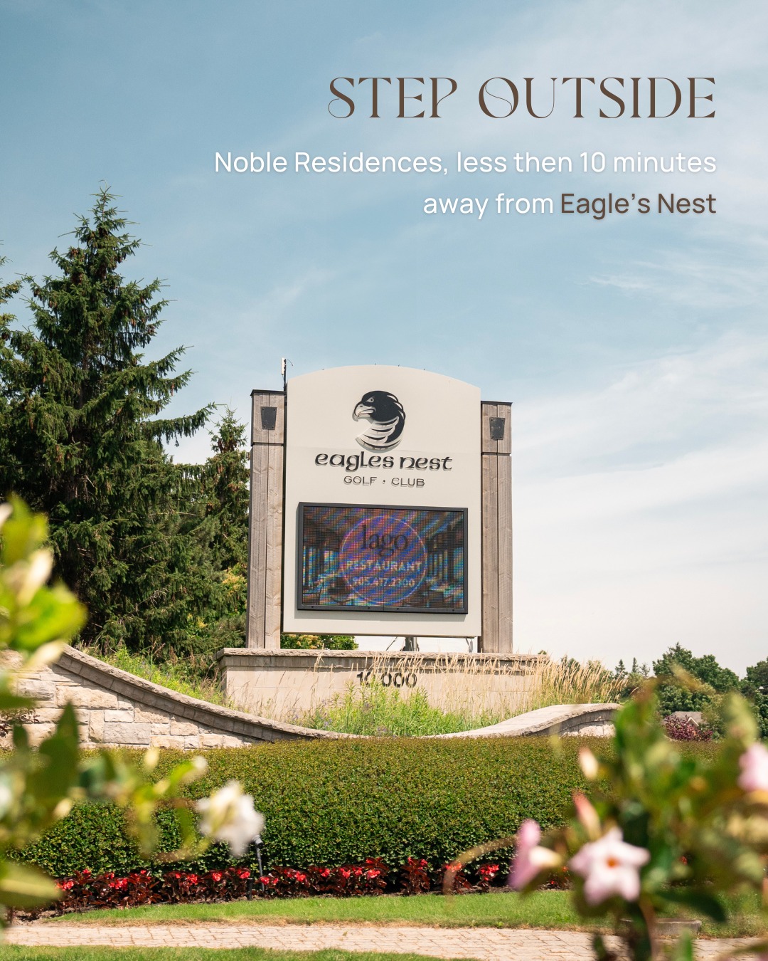 Tee off just minutes from home ⛳️

Noble Residences is less than a 10-minute drive to Eagle’s Nest Golf Club—one of Canada’s premier public golf courses and sought-after event venues.

Contact us to buy your suite now at nobleresidences@trinitypoint.com. 

#NobleResidences #MapleLiving #BoutiqueCondos