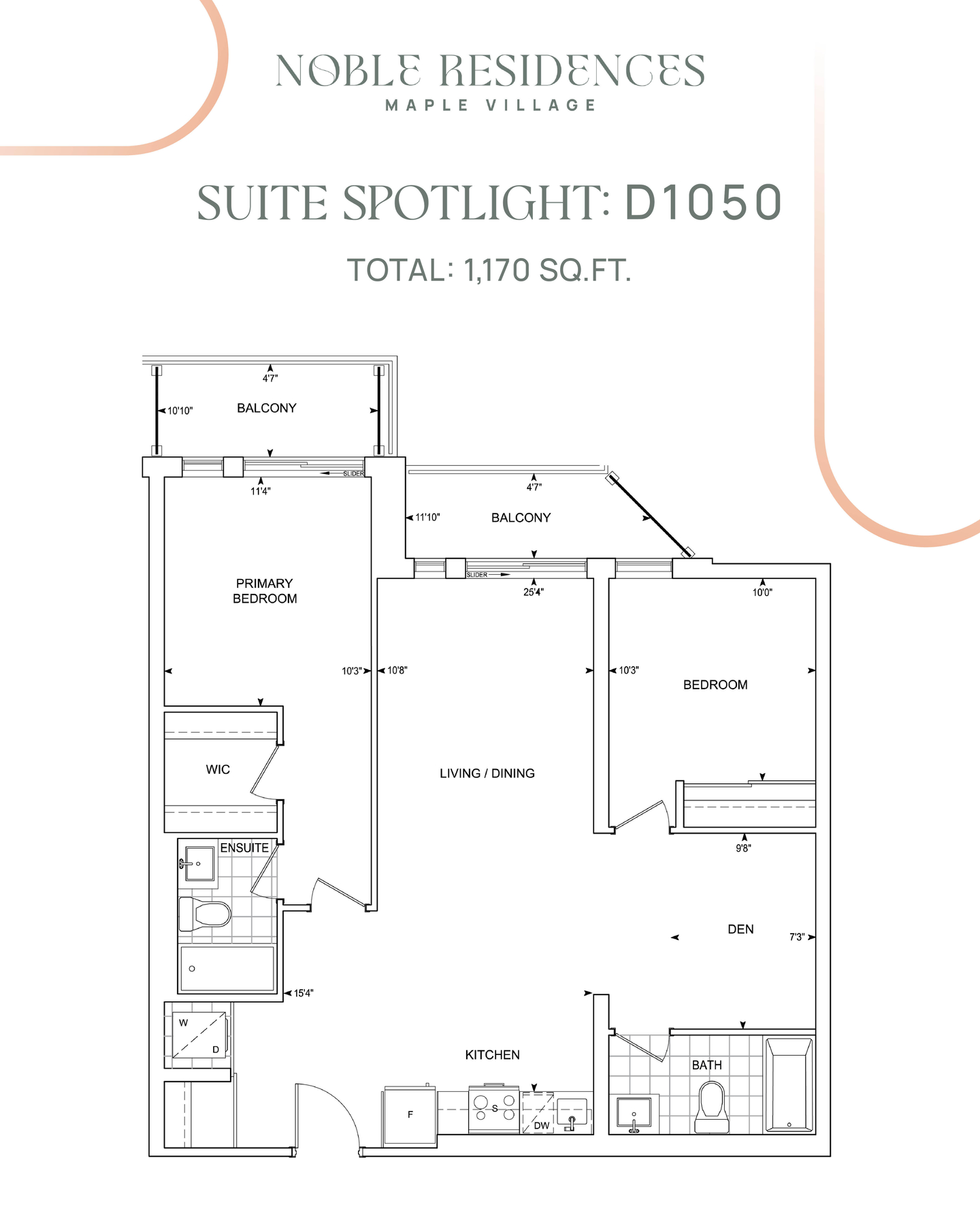 Your next chapter starts in Suite D1050 at Noble Residences!

Designed for those who appreciate space, comfort, and elevated everyday living, this boutique condo suite offers:

✨ 2 bedrooms + den
✨ 2 bathrooms
✨ A bright, open-concept layout
✨ Two balconies for added outdoor space

Now under construction at Keele Street and Major Mackenzie Drive.

Contact nobleresidences@trinitypoint.com to secure your suite today. 

Visit trinitypoint.com to view our available floorplans.